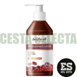 GEL DE DUCHA DELICADO CON GRANADA Y ROSA VIA NATURAL,BIOFRESH 250ml.
